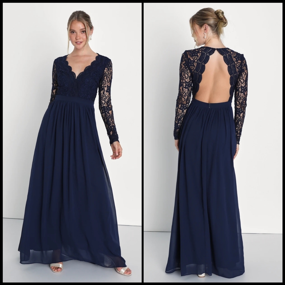 EUC Lulus Awaken My Love Dress in Navy